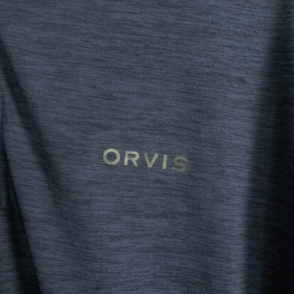 Orvis Performance Men's 1/4 Zip Navy Blue Large Pullover Long Sleeve Shirt EUC - Picture 6 of 13